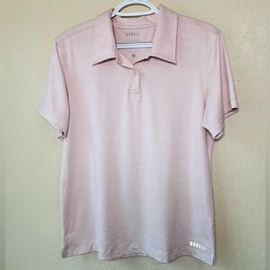 NOBULL Rose Pink Lightweight Textured Golf Athletic Polo Size L